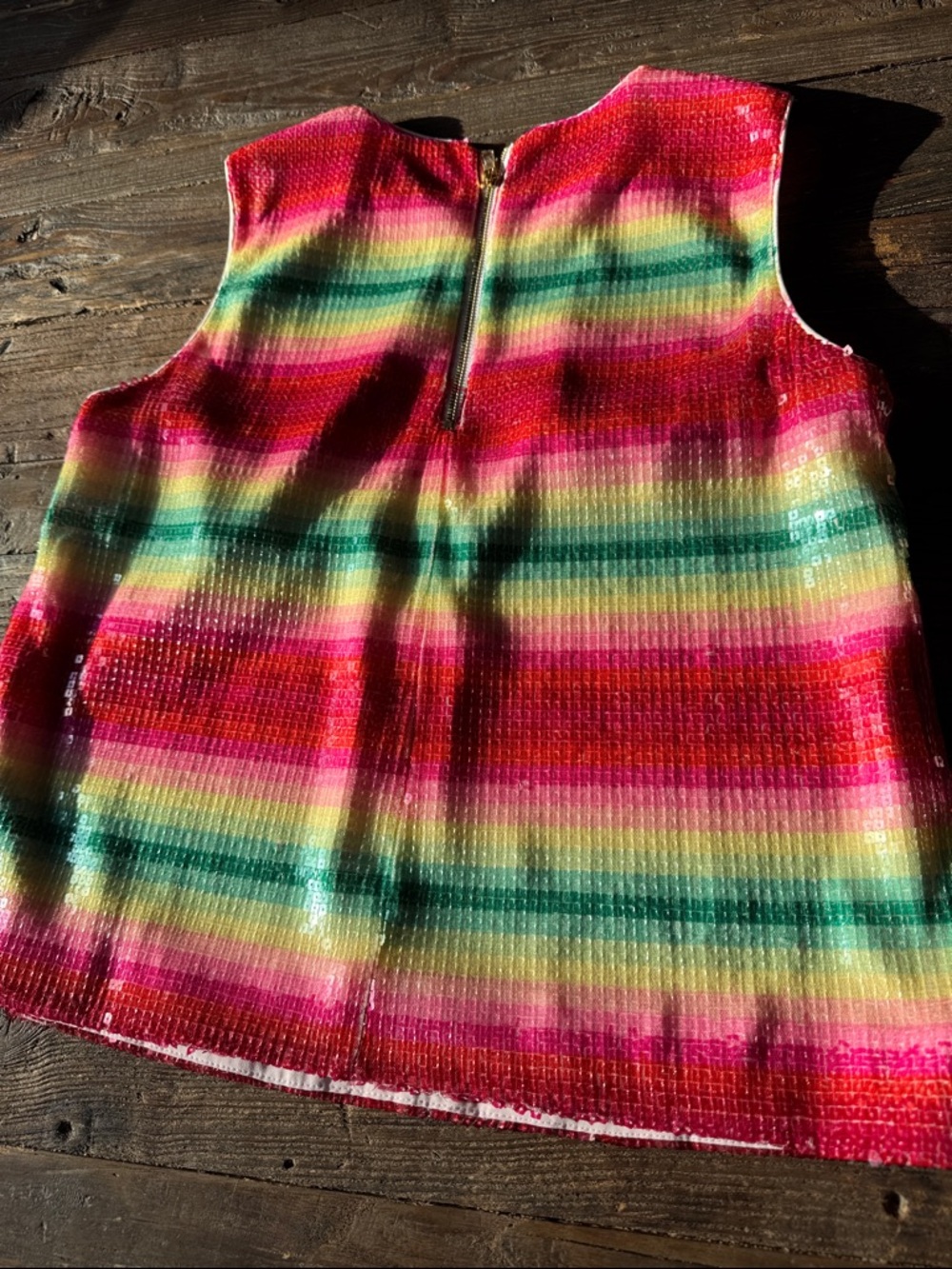 J.Crew watermelon stripe fully sequined sleeveless summer top EUC small - Picture 8 of 11